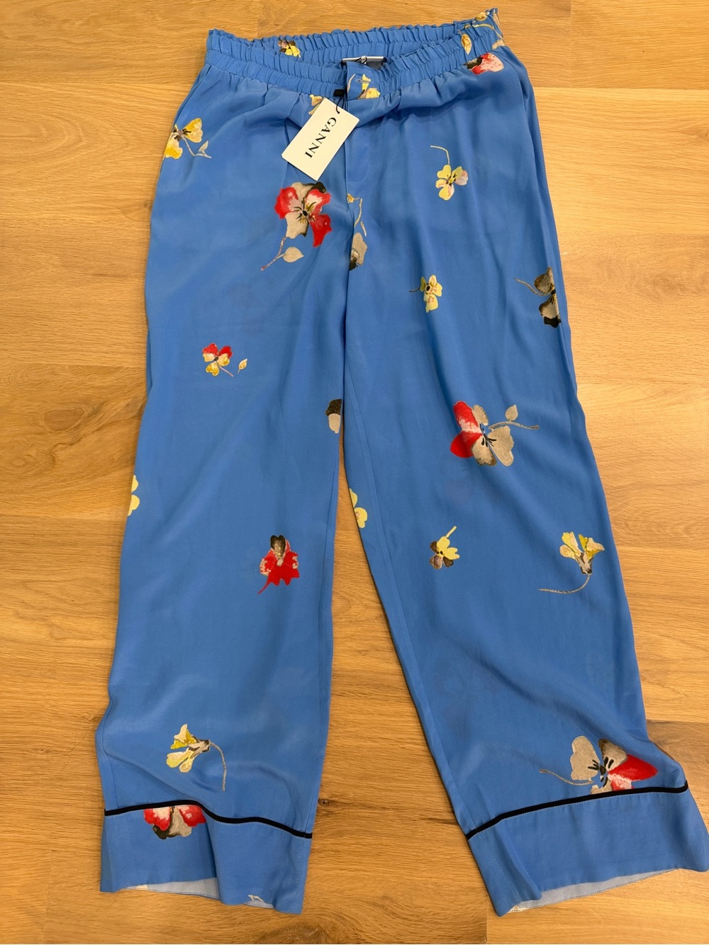 NWT Ganni silk pants